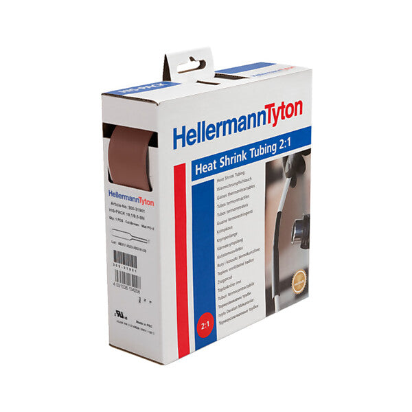 HellermannTyton Warmschrumpfschlauch 2:1 braun 5 m Rolle 300-30951(5)